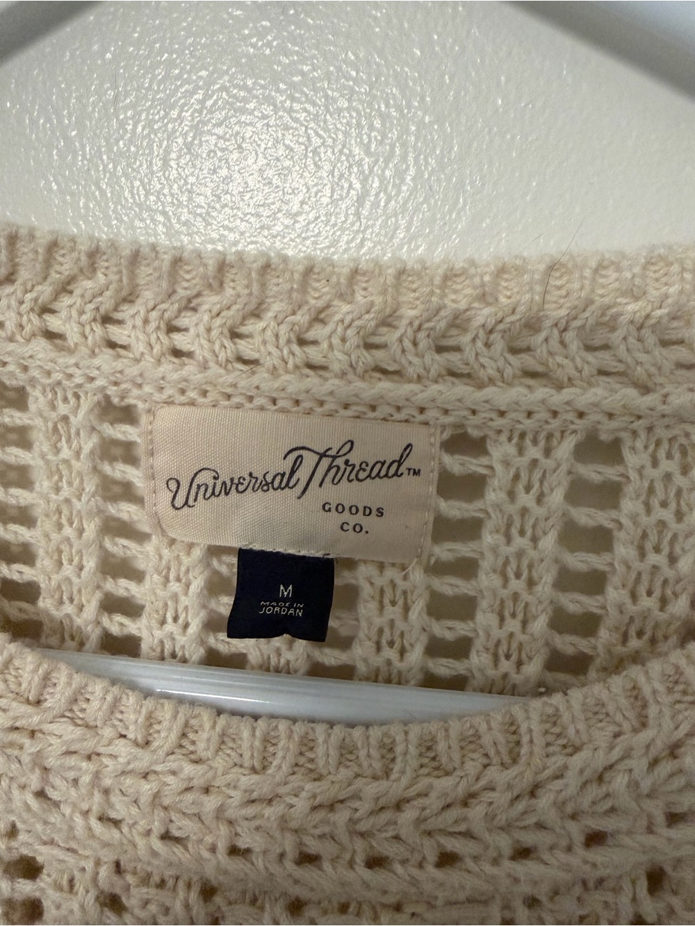 Universal Thread Cream Open-Knit Crew Sweater - Picture 2 of 3